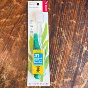 Radius Source Toothbrush Soft Replaceable Head Green Recycled Handle Made in USA